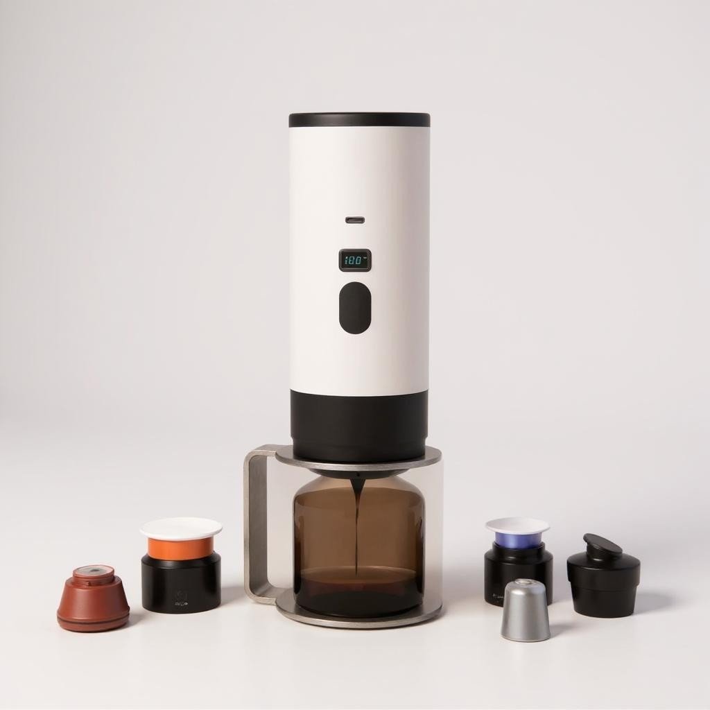 Machine à Café Portable - TravelCafePress™ - Blanc - DPMTPOURCUISINE
