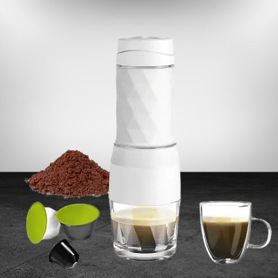 MACHINE A CAFE PORTABLE - PortableCoffeeMaker™ - Blanc - DPMTPOURCUISINE