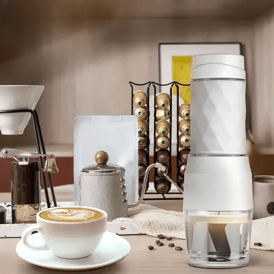 MACHINE A CAFE PORTABLE - PortableCoffeeMaker™ - Blanc - DPMTPOURCUISINE