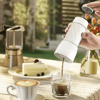 MACHINE A CAFE PORTABLE - PortableCoffeeMaker™ - Blanc - DPMTPOURCUISINE
