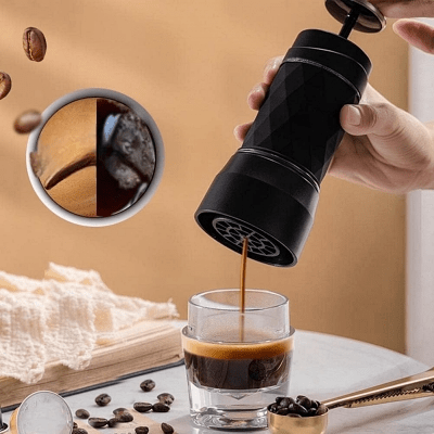 MACHINE A CAFE PORTABLE - PortableCoffeeMaker™ - Noir - DPMTPOURCUISINE